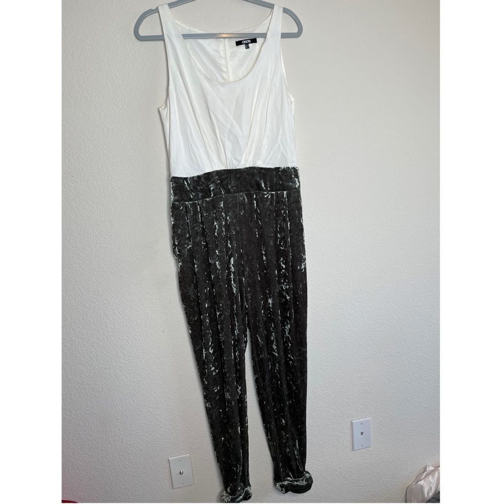 ASOS velour‎ combo jumpsuit size 8
